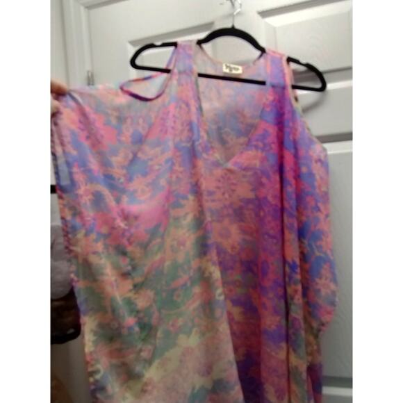 Show Me Your Mumu Size Large Colorful Floral Peta Boo Tunic Malibu Love Inns Top - Picture 6 of 7